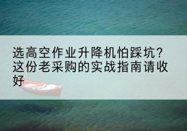 荷塘高空作业升降机厂家推荐-选高空作业升降机怕踩坑？这份老采购的实战指南请收好