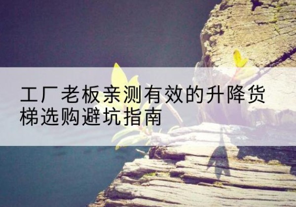 荷塘升降货梯怎么选-工厂老板亲测有效的升降货梯选购避坑指南